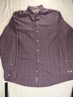 Eddie Bauer Wrinkle Free Plaid Button Down Shirt Men’s XL Relaxed Fit Cotton